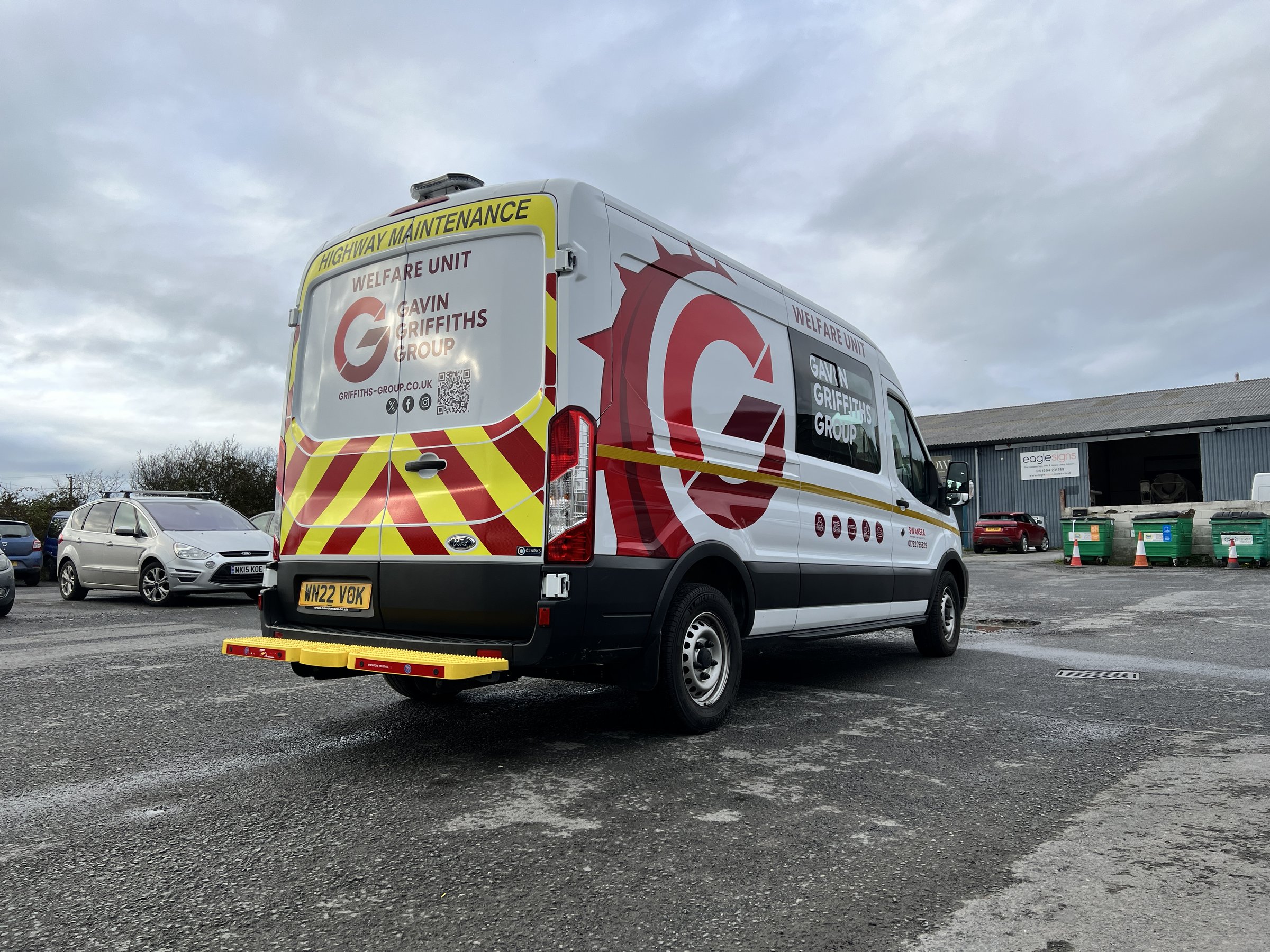 Gavin Griffiths Group utility vehicle rear three-quarter view