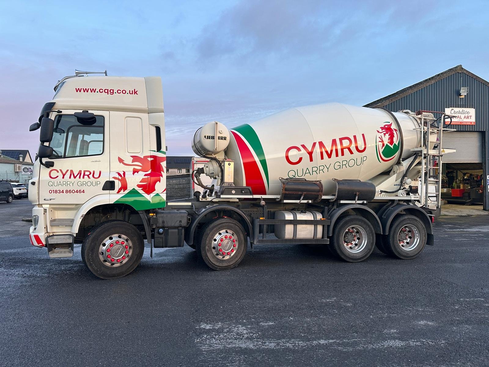 Cymru Quarry Group ready-mix truck branding