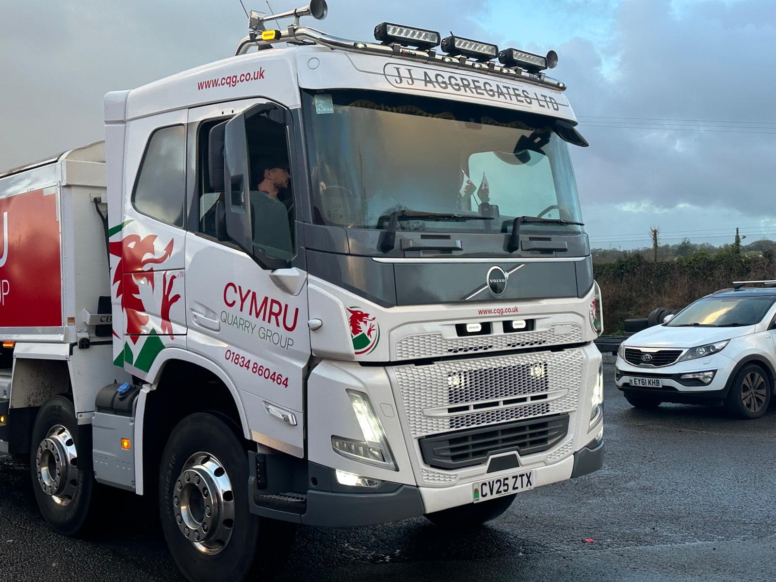 Cymru Quarry Group Volvo tipper front view