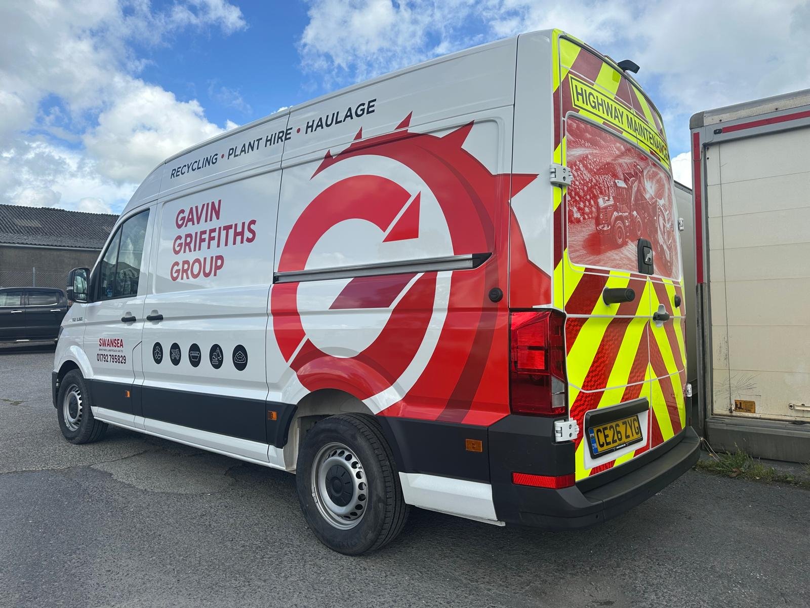 Gavin Griffiths Group highway-maintenance vehicle rear view