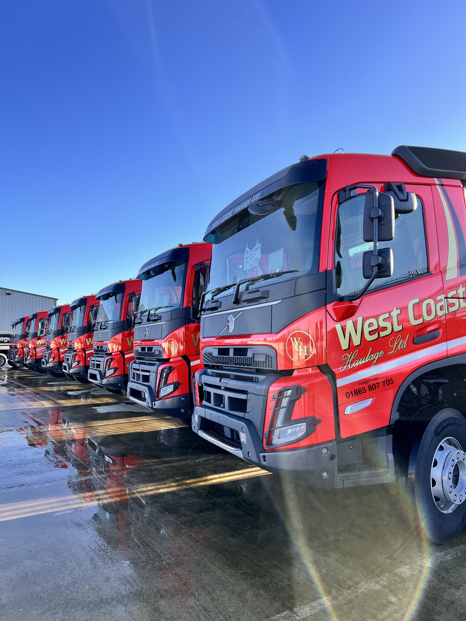 West Coast Haulage branded fleet line-up