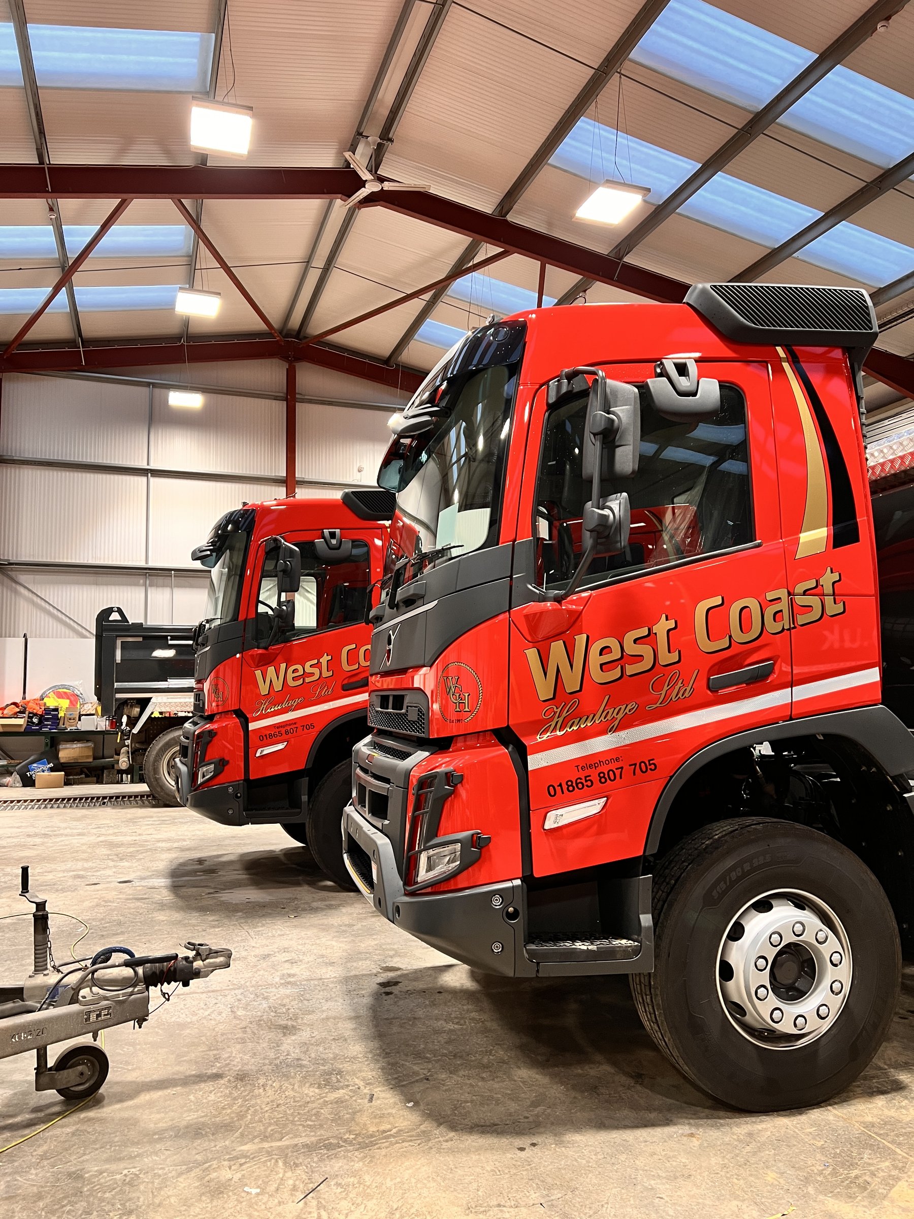 West Coast Haulage cab branding detail