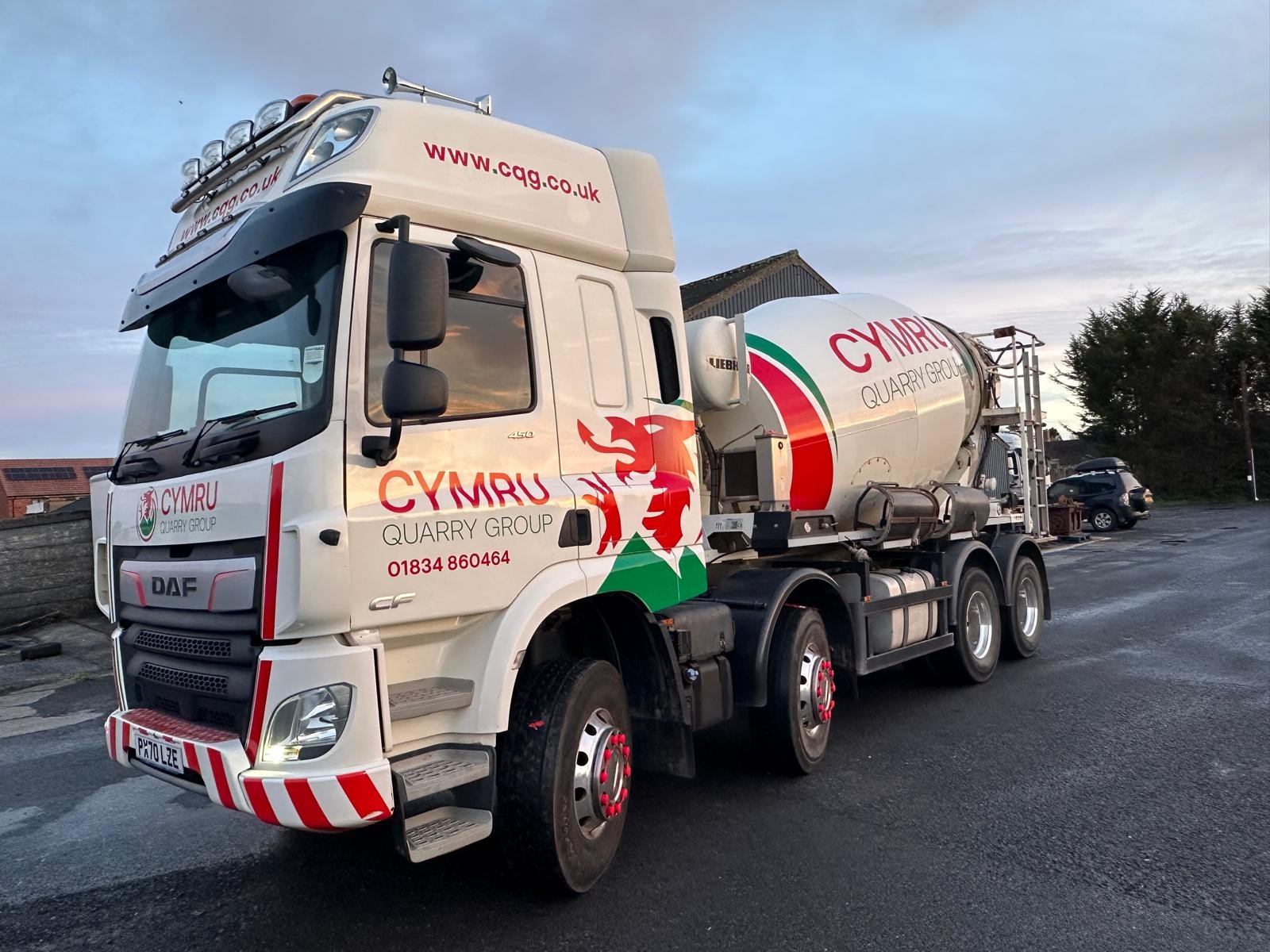 Cymru Quarry Group ready-mix vehicle side view